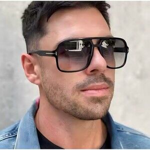 New Men Sunglasses Women High End Street Vintage Retro Modern Large Frame Pilot